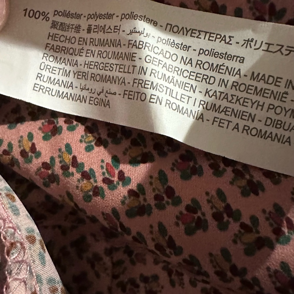 Zara Long Sleeve Patterned Dress - Pink and Cream - Picture 7 of 8